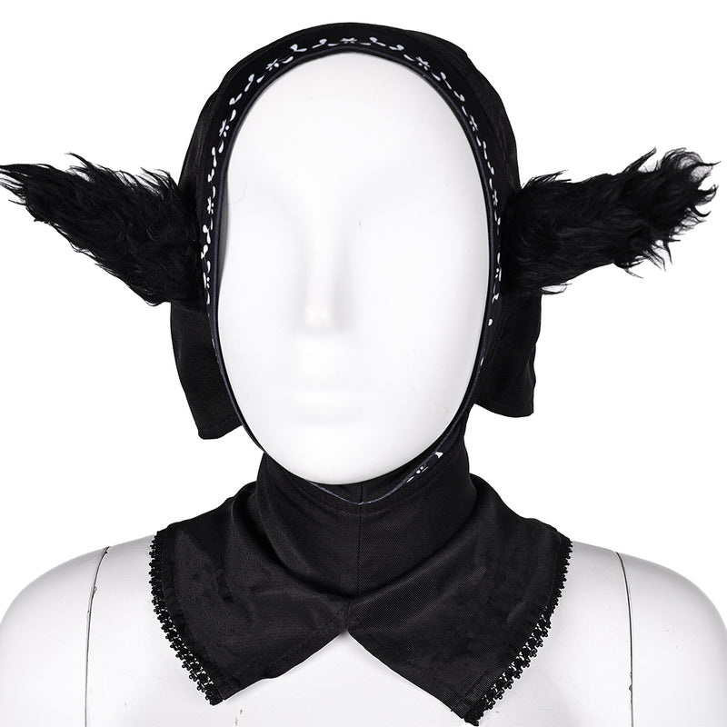 marcille black dress Women Marcille Donato Costume - Master Of The Dungeon Black Dress Set with Headscarf Sleeves and Ears Delicious in Dungeon Cosplay