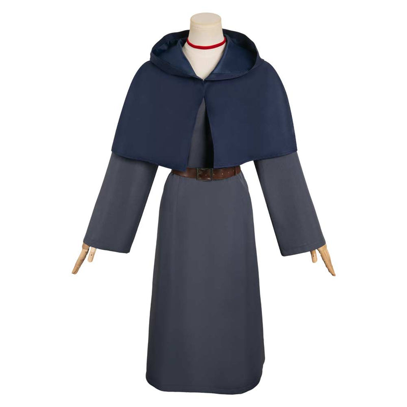 Delicious in Dungeon Anime Marcille Donato Women Dark Blue Dress Set Cosplay Costume