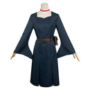 Delicious in Dungeon Anime Marcille Women Dark Blue Dress Party Carnival Halloween Cosplay Costume