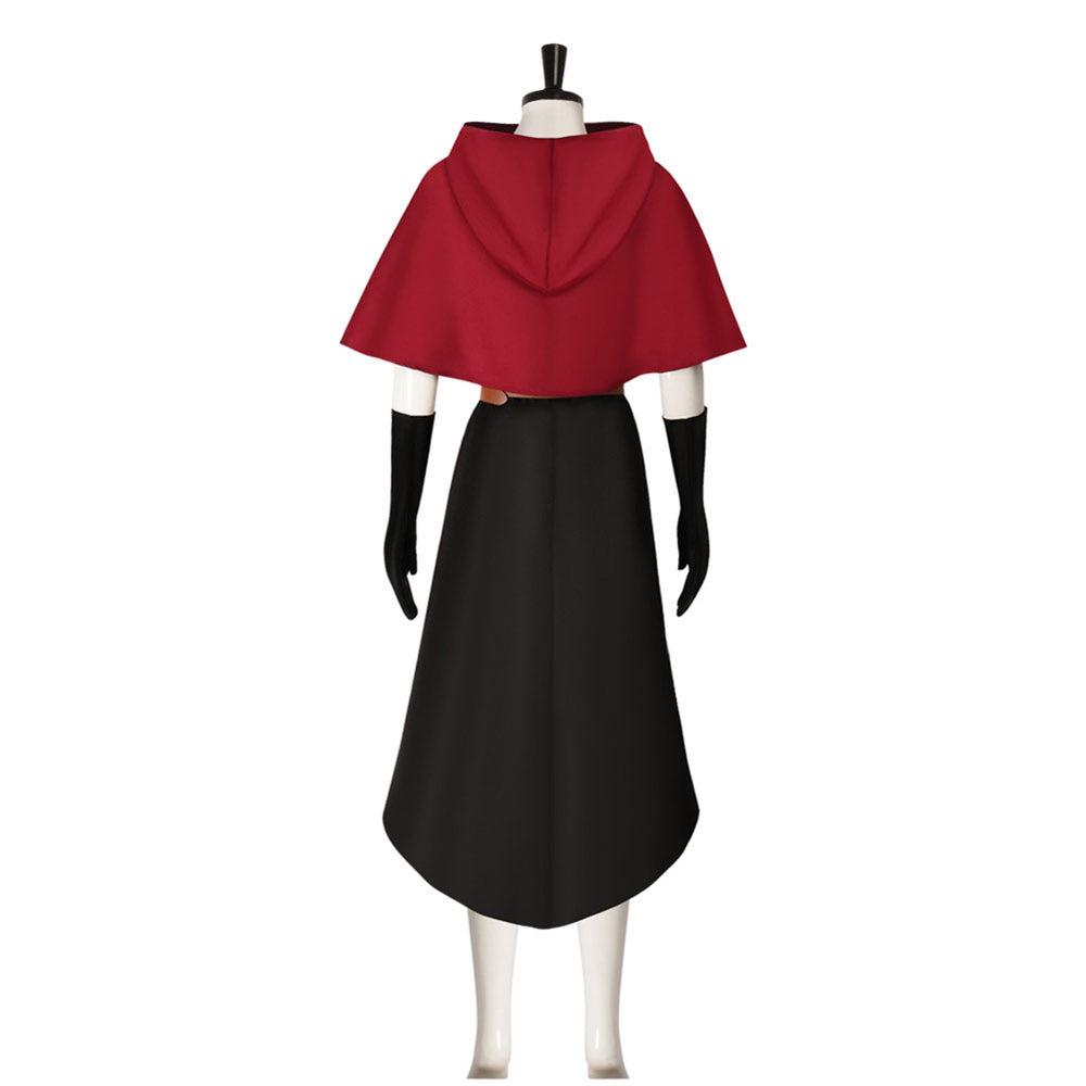 black dress red cape costume Underwraps Costumes Black & Red Satin Hooded Costume Cape Adults One Size