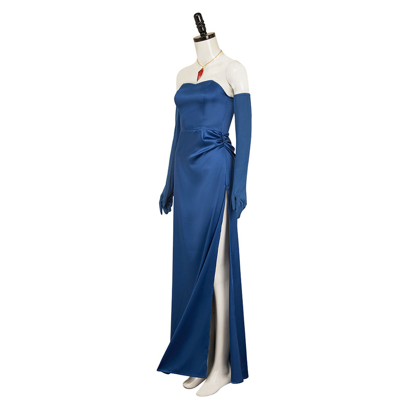 Dispatch Blonde Blazer Mandy Blue Gown Outfit Women Halloween Carnival Party Cosplay Costume