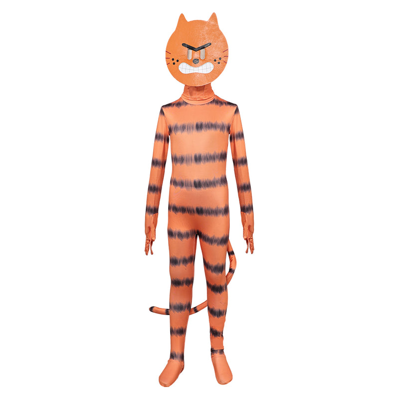 Dog Man Petey Kids Children Orange Jumpsuit Carnival Halloween Cosplay Costume