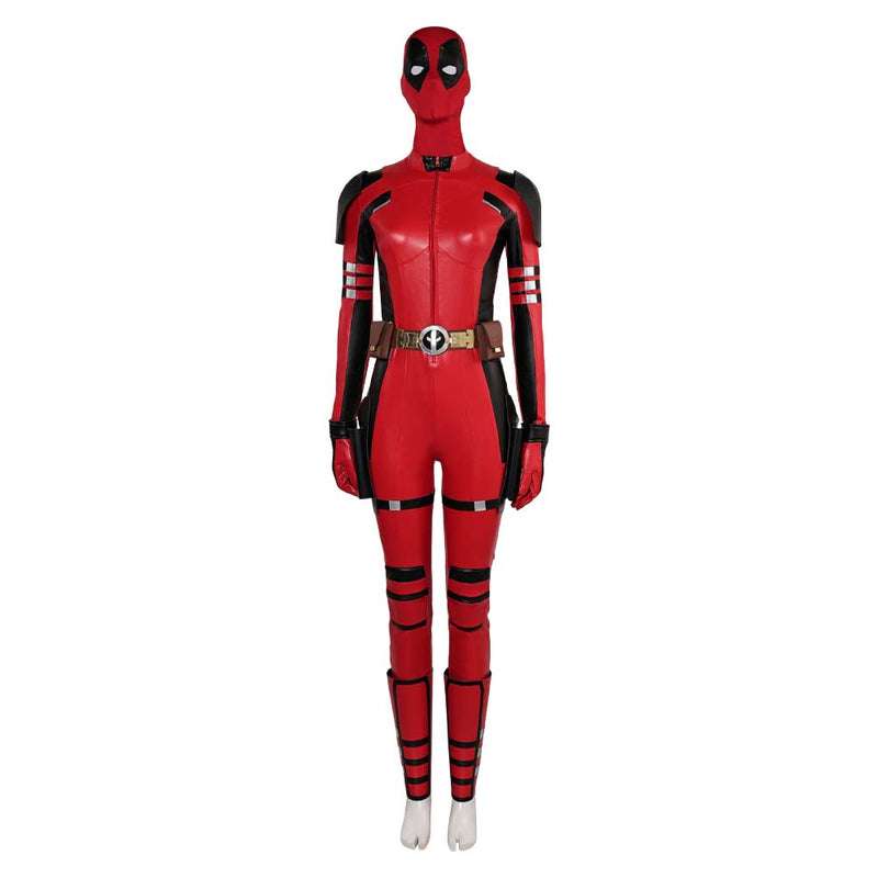 DPool 2024 Ladypool Red Jumpsuit Full Set Party Carnival Halloween Cosplay Costume