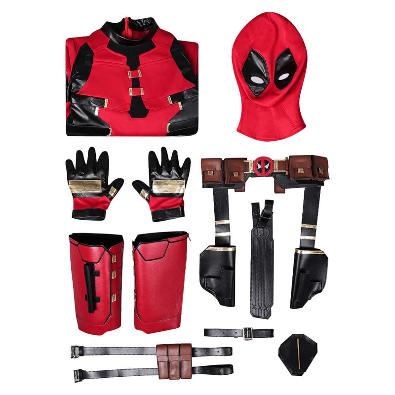 DPool 2024 Wade Wilson Kids Children Red Jumpsuit Party Carnival Halloween Cosplay Costume