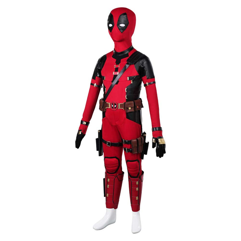 DPool 2024 Wade Wilson Kids Children Red Jumpsuit Party Carnival Halloween Cosplay Costume