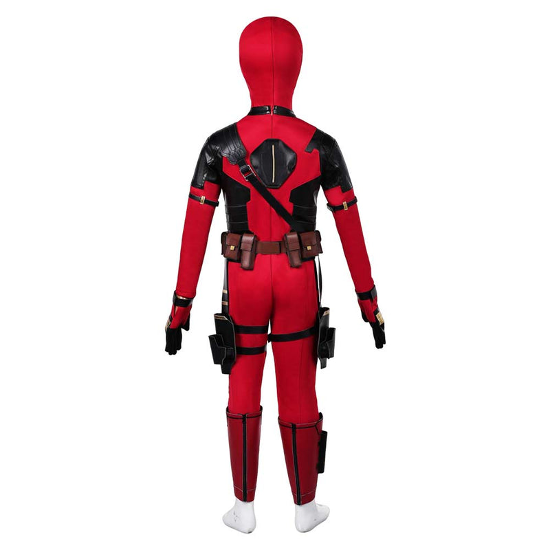 DPool 2024 Wade Wilson Kids Children Red Jumpsuit Party Carnival Halloween Cosplay Costume