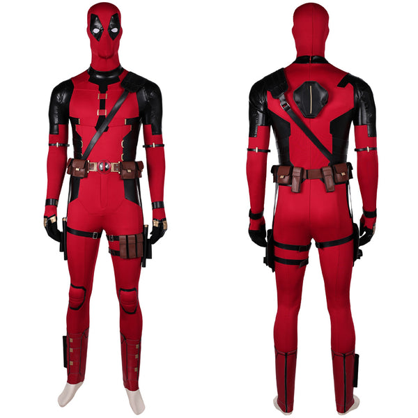 DPool 2024 Wade Wilson Red Jumpsuit Full Set Party Carnival Halloween Cosplay Costume