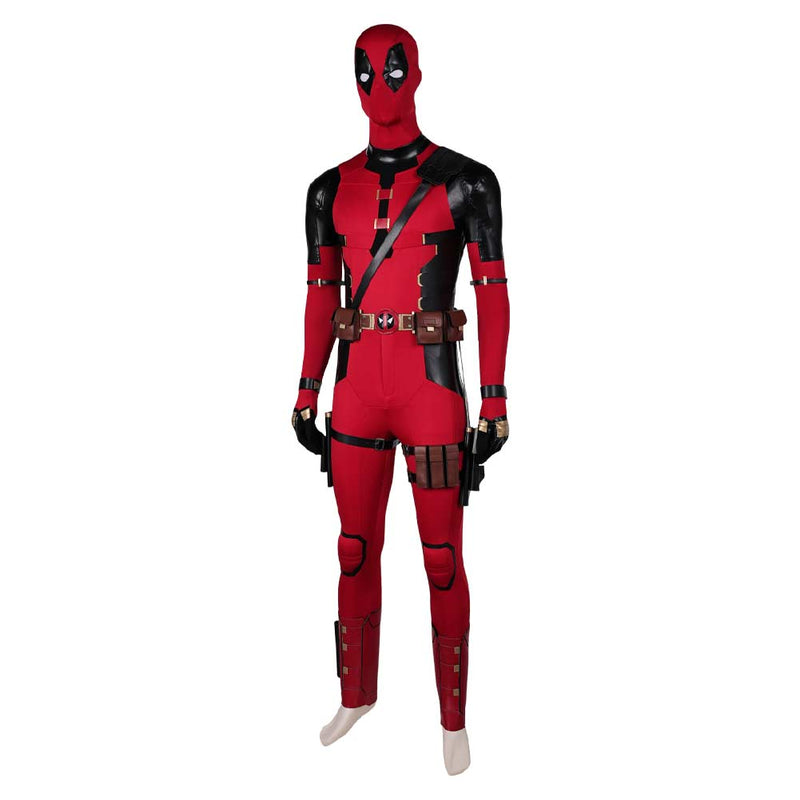 DPool 2024 Wade Wilson Red Jumpsuit Full Set Party Carnival Halloween Cosplay Costume