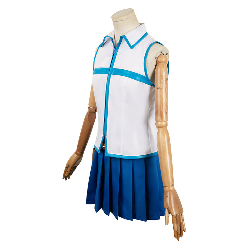 Fairy Tail Anime Lucy Heartfilia Women Blue Dress Party Carnival Halloween Cosplay Costume