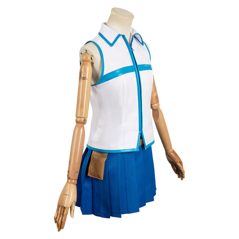 Fairy Tail Anime Lucy Heartfilia Women Blue Dress Party Carnival Halloween Cosplay Costume