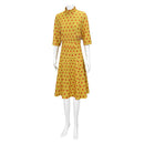 Fantastic Mr.Fox Mrs Fox Women Yellow Printed Dress Halloween Carnival Party Cosplay Costume