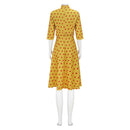 Fantastic Mr.Fox Mrs Fox Women Yellow Printed Dress Halloween Carnival Party Cosplay Costume