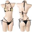 FF Tifa Lockhart Women Black Bikini Set Swimsuit Carnival Halloween Cosplay Costume