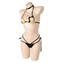 FF Tifa Lockhart Women Black Bikini Set Swimsuit Carnival Halloween Cosplay Costume