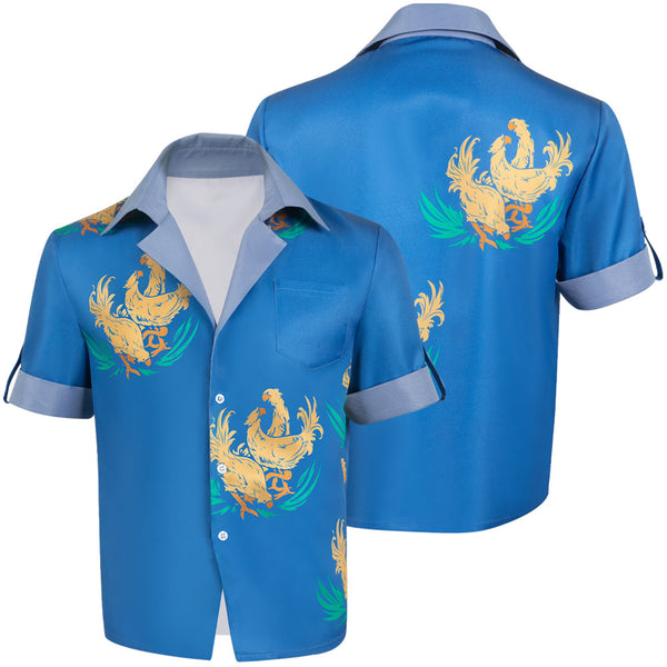 Final Fantasy Game Cloud Chocobo Blue Shirt Party Carnival Halloween Cosplay Costume