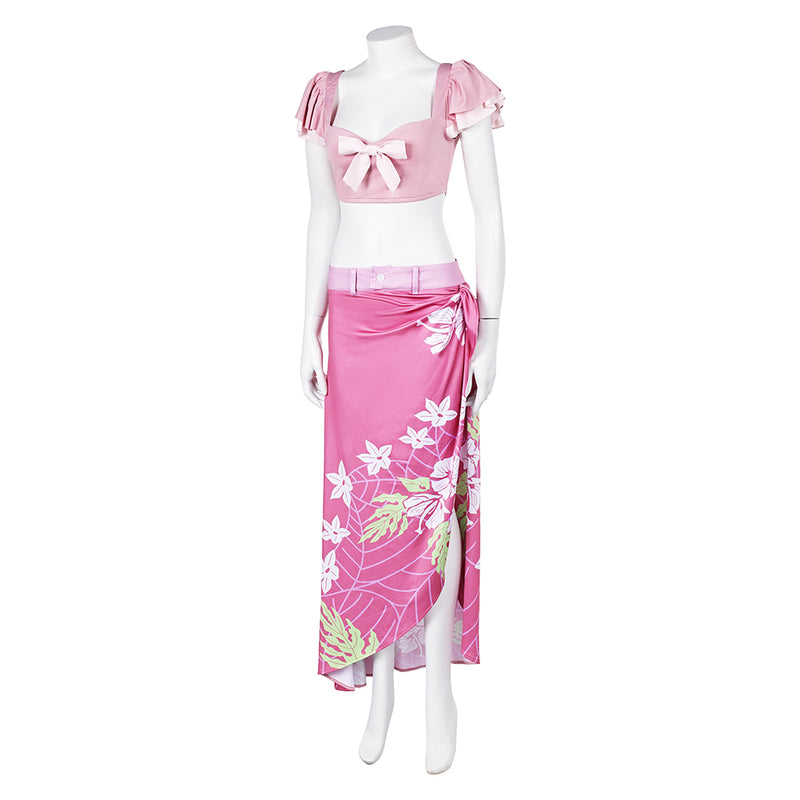 Final Fantasy VII Game Aerith Gainsborough Women Pink Beach Dress Party Carnival Halloween Cosplay Costume