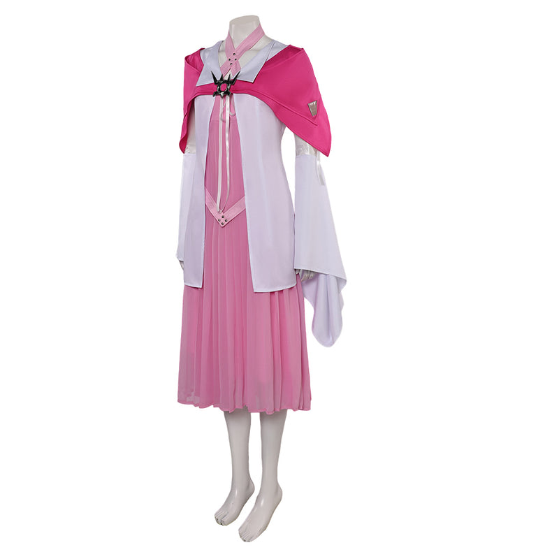 Final Fantasy VII Game Aerith Gainsborough Women Pink Dress Set Party Carnival Halloween Cosplay Costume