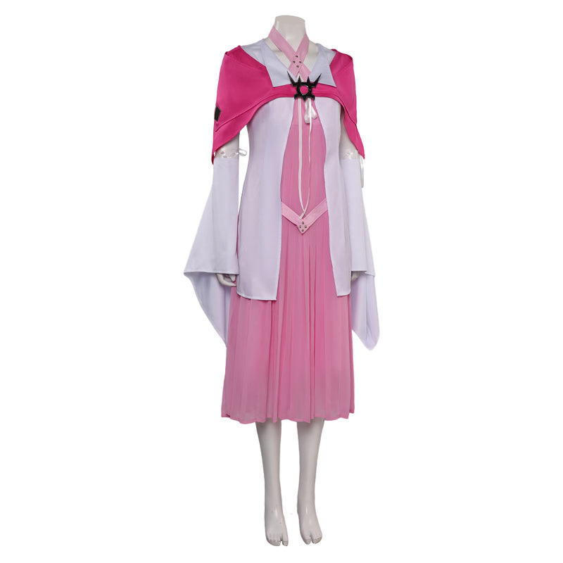 Final Fantasy VII Game Aerith Gainsborough Women Pink Dress Set Party Carnival Halloween Cosplay Costume