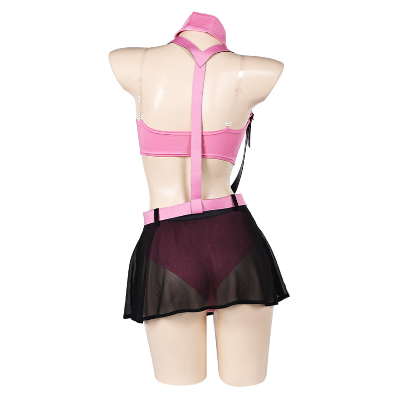 Final Fantasy VII Game Aerith Gainsborough Women Pink Sexy Swimsuit Cosplay Costume Original Design