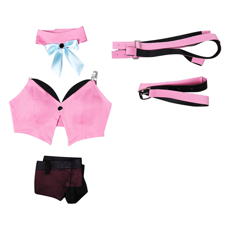 Final Fantasy VII Game Aerith Gainsborough Women Pink Sexy Swimsuit Cosplay Costume Original Design