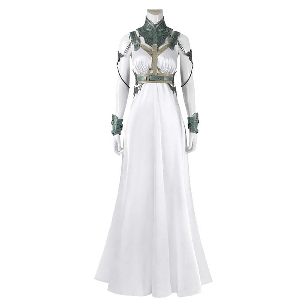 zelda white dress FF VII Aerith Gainsborough Women White Dress Party Carnival Halloween  Cosplay Costume