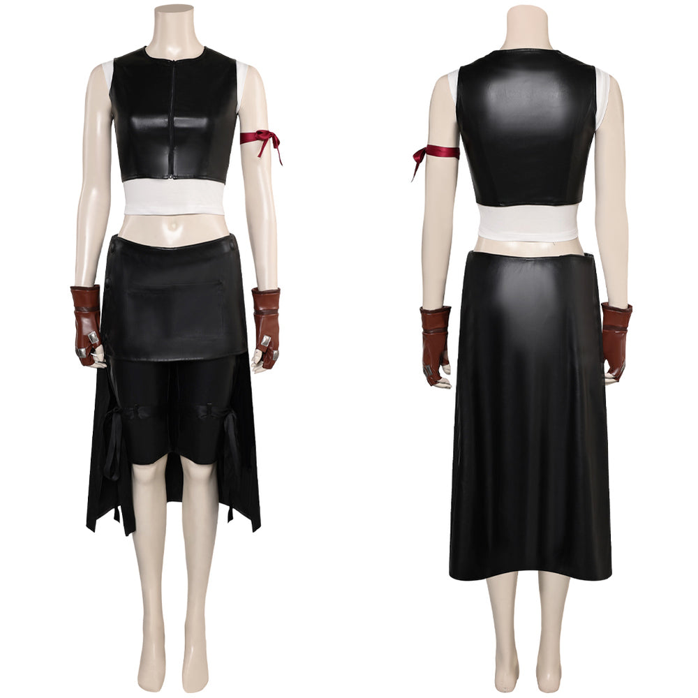 スキンズクライバー FF VII Tifa Lockhart Women Black Outfit Party Carnival Halloween