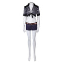 Final Fantasy VII Game Tifa Lockhart Women Black Striped Sunscreen Outfit Cosplay Costume