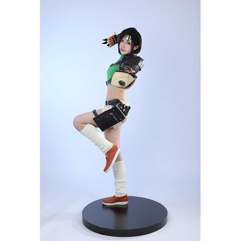 Final Fantasy VII Game Yuffie Kisaragi Women Green Set Party Carnival Halloween Cosplay Costume