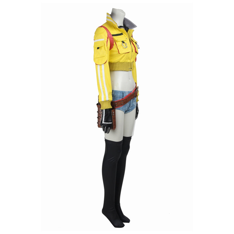 Final Fantasy XV Game Cindy Aurum Women Yellow Suit Party Carnival Halloween Cosplay Costume