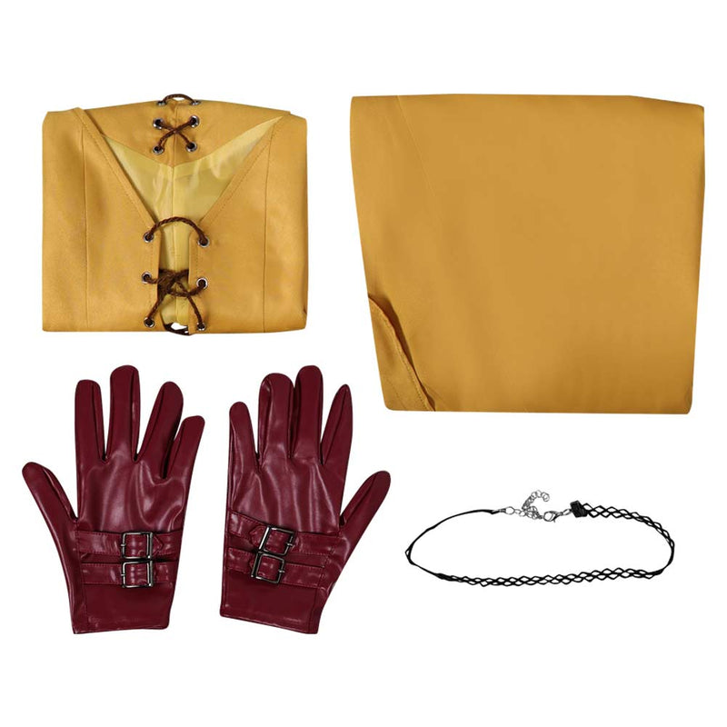 Final Fantasy XVI Game Aerith Gainsborough Women Yellow Dress Party Carnival Halloween Cosplay Costume