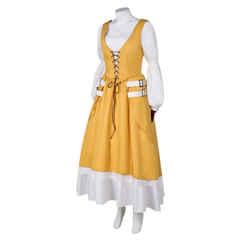 Final Fantasy XVI Game Aerith Gainsborough Women Yellow Dress Party Carnival Halloween Cosplay Costume