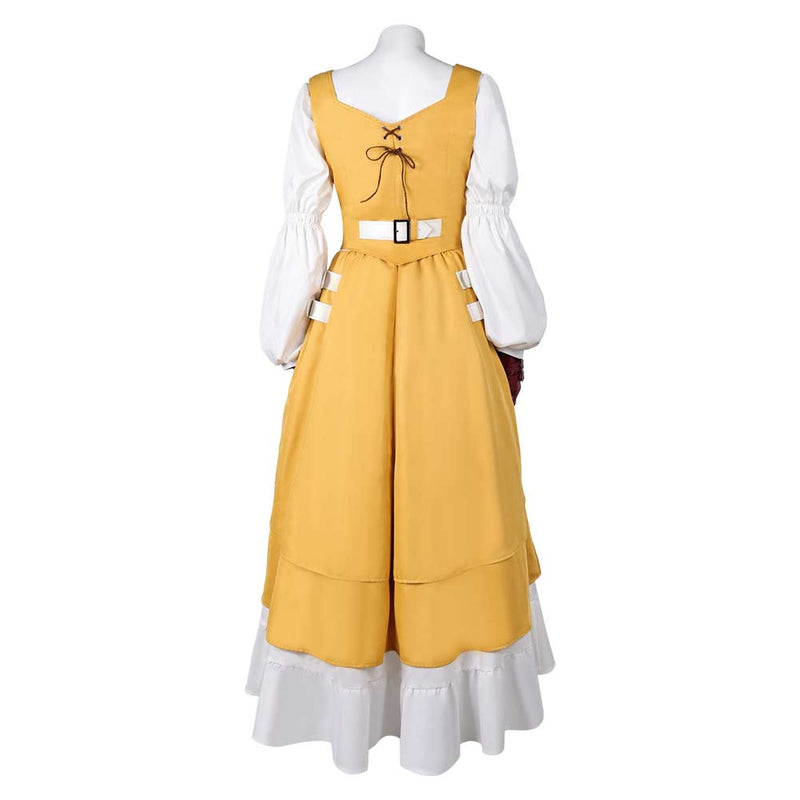 Final Fantasy XVI Game Aerith Gainsborough Women Yellow Dress Party Carnival Halloween Cosplay Costume