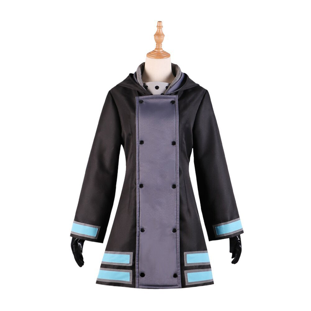 Fire Force 2025 Maki Oze Women Black Dress Carnival Halloween Cosplay Costume