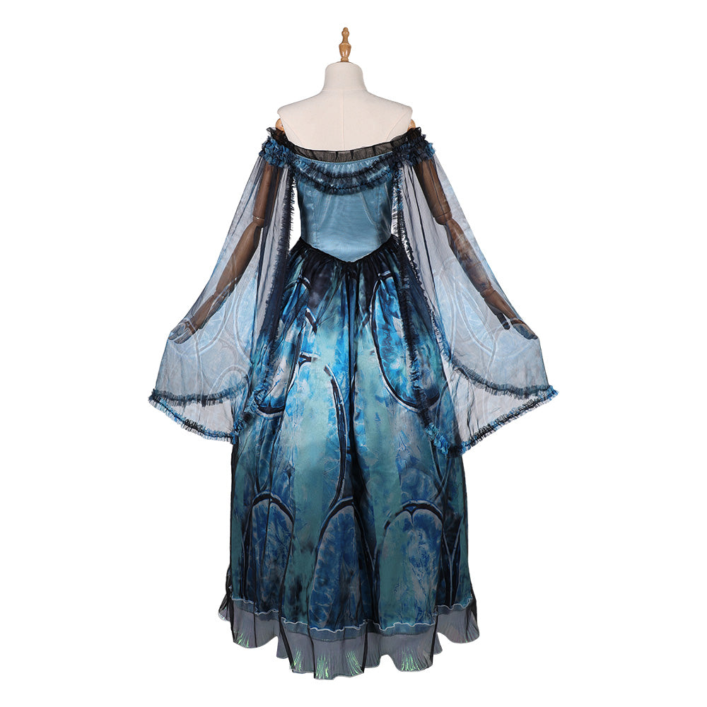 Frankenstein (2025) Elizabeth Blue Gown Outfit Halloween Carnival Party Cosplay Costume
