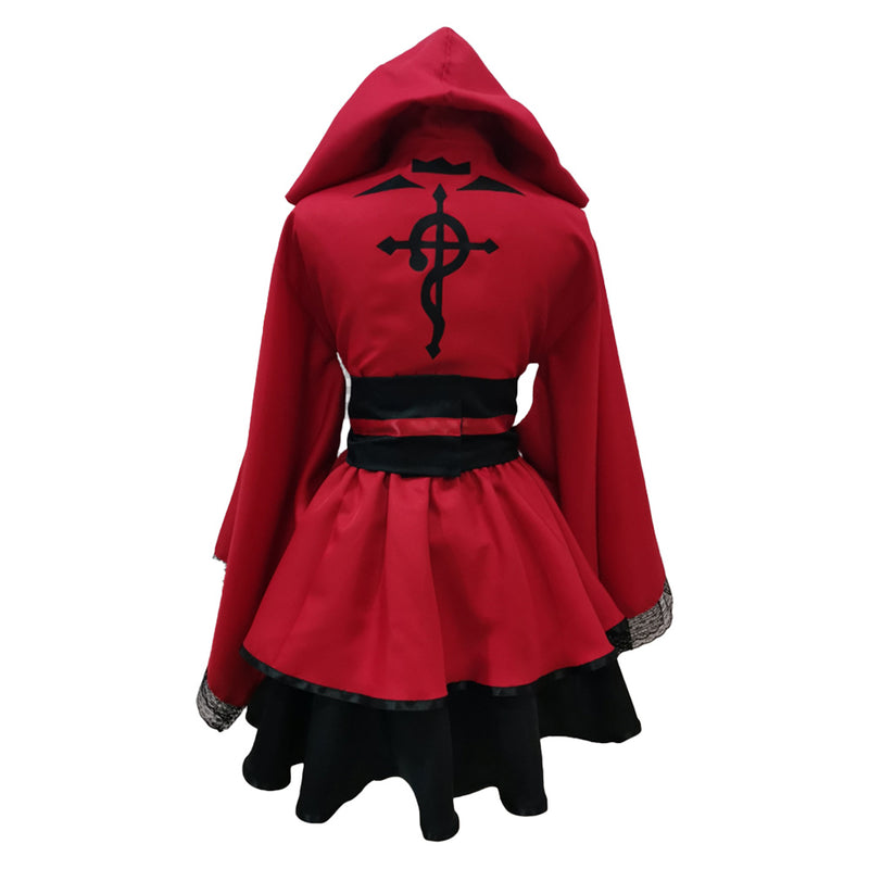 Fullmetal Alchemist Anime Edward Elric Women Red Dress Party Carnival Halloween Cosplay Costume