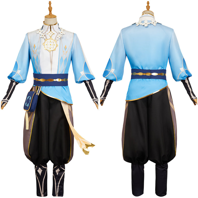 Genshin Impact Aether Blue Outfit Carnival Halloween Cosplay Costume