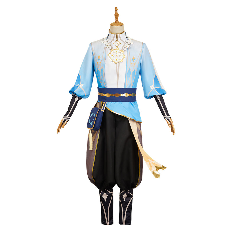 Genshin Impact Aether Blue Outfit Carnival Halloween Cosplay Costume