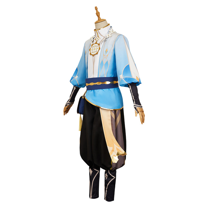 Genshin Impact Aether Blue Outfit Carnival Halloween Cosplay Costume