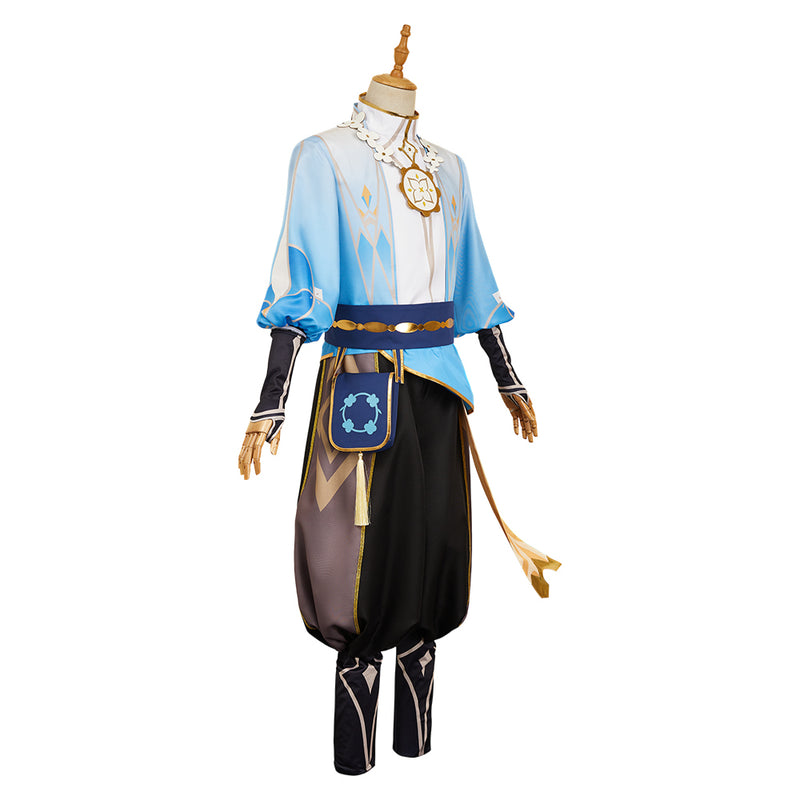 Genshin Impact Aether Blue Outfit Carnival Halloween Cosplay Costume