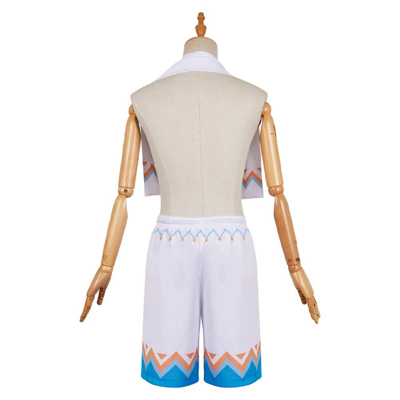 Genshin Impact Aether White Blue Hot Spring Outfit Party Carnival Halloween Cosplay Costume