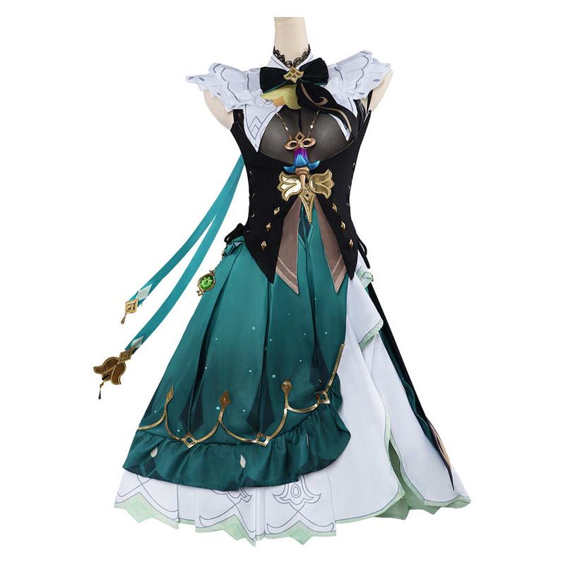 Genshin Impact Game Emilie Women Green Dress Party Carnival Halloween Cosplay Costume