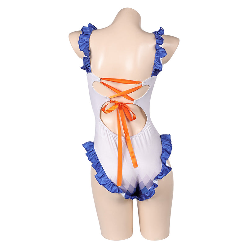 Genshin Impact Game Ganyu Women White One-piece Swimsuit Party Carnival Halloween Cosplay Costume