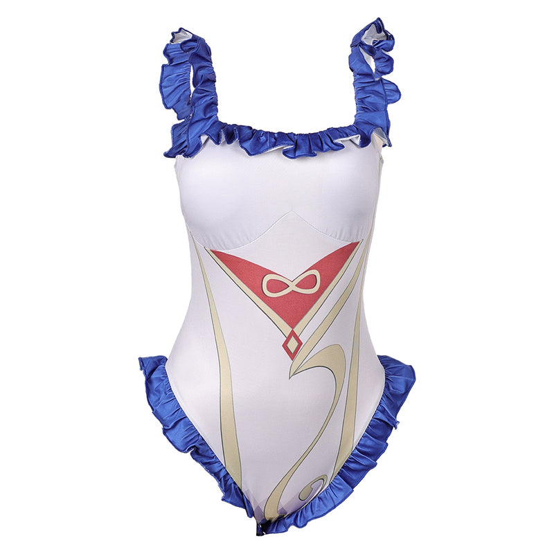 Genshin Impact Game Ganyu Women White One-piece Swimsuit Party Carnival Halloween Cosplay Costume