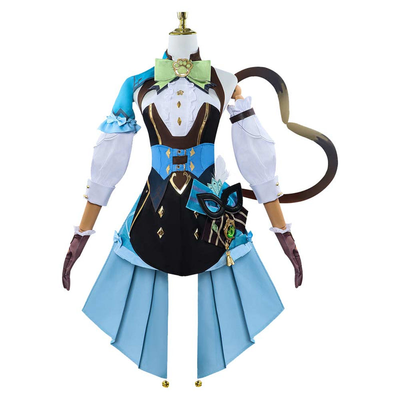 Genshin Impact Kirara Women Blue Dress Party Carnival Halloween Cosplay Costume