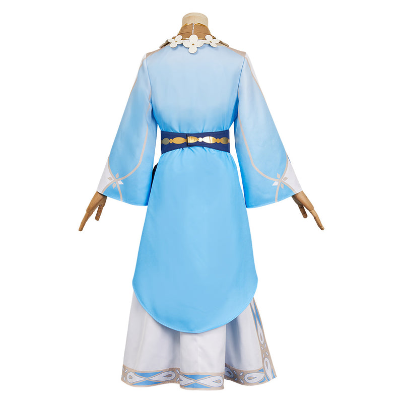 Genshin Impact Lumine Women Blue Dress Outfit Carnival Halloween Cosplay Costume