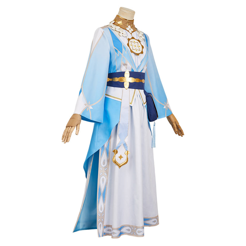 Genshin Impact Lumine Women Blue Dress Outfit Carnival Halloween Cosplay Costume