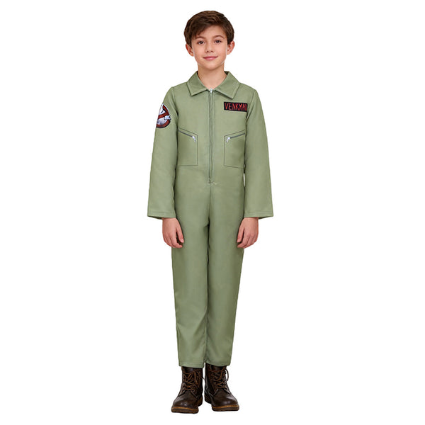 Ghostbusters Kids Children Green Team Uniform Jumpsuit Halloween Carnival Party Cosplay Costume
