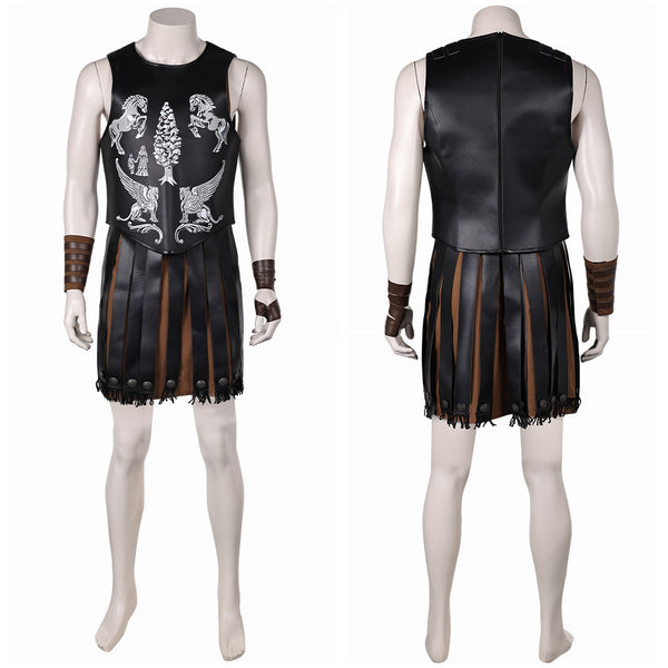 Gladiator 2024 Lucius Verus Black Outfit Carnival Halloween Cosplay Costume