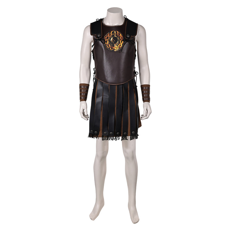 Gladiator 2024 Lucius Verus Brown Battle Outfit Carnival Halloween Cosplay Costume