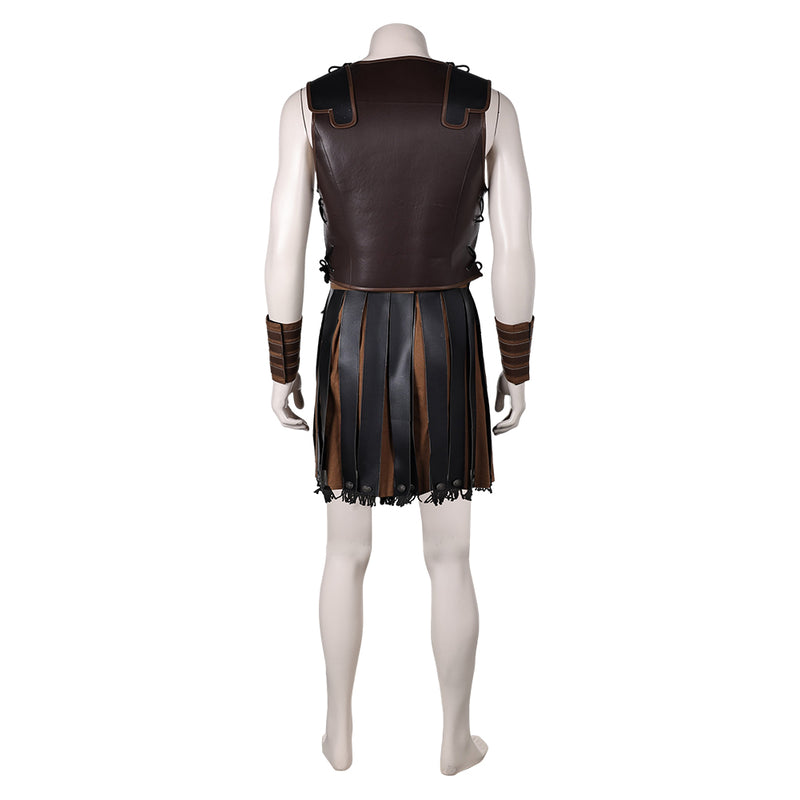 Gladiator 2024 Lucius Verus Brown Battle Outfit Carnival Halloween Cosplay Costume